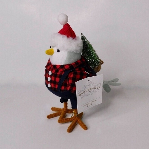 NWT!! Target Spritz CLEF Bird Winter Wonderland Santa Hat Plaid Wondershop 2021 - Picture 4 of 11